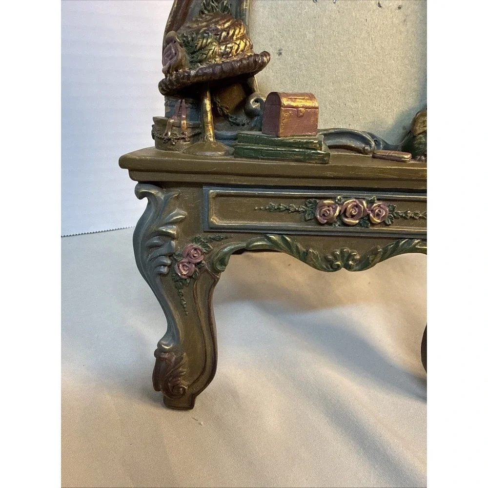 Ornate 3D Resin Vanity Table Picture Frame - Vintage Rococo Shabby Chic Tabletop